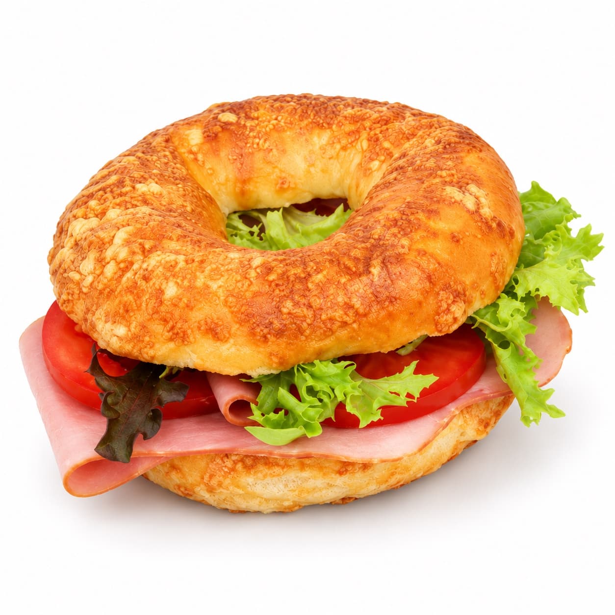 Käsebagel mit Schinken (Schwein)